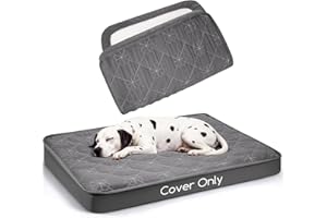 Waterproof Dog Bed Cover Replacement Washable, Ultra Soft & Noiseless Quilted Fitted Sheet with Elastic Band, Easy to Clean D