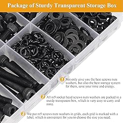 205 Pieces M5 Screws Nuts Washers Set