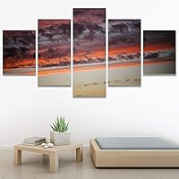 SIGNWIN 5 Panel Canvas Wall Art Colors of The Sky for Home Decorations Ready to Hang - 60