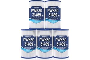Grefilt PWK30 Hot Tub Filter Replacements for Hot Springs Spa Filters, Watkins 31489, Unicel C-6430, Filbur FC-3915, 71825, 73178, 73250, P/N0969601, 30 sq.ft. 5-Pack