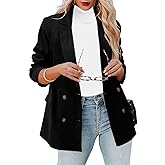 CRAZY GRID Womens Casual Blazer Jacket Long Sleeve Open Front Work Office Blazer Lapel Button Jacket