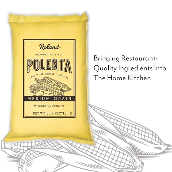 ROLAND FOODS MEDIUM GRAIN YELLOW POLENTA FROM ITALY, 5 LB BAG
