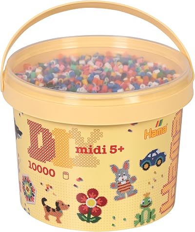 Hama Midi Beads Bucket 10,000 Assorted Colours Mosaic Craft Kit