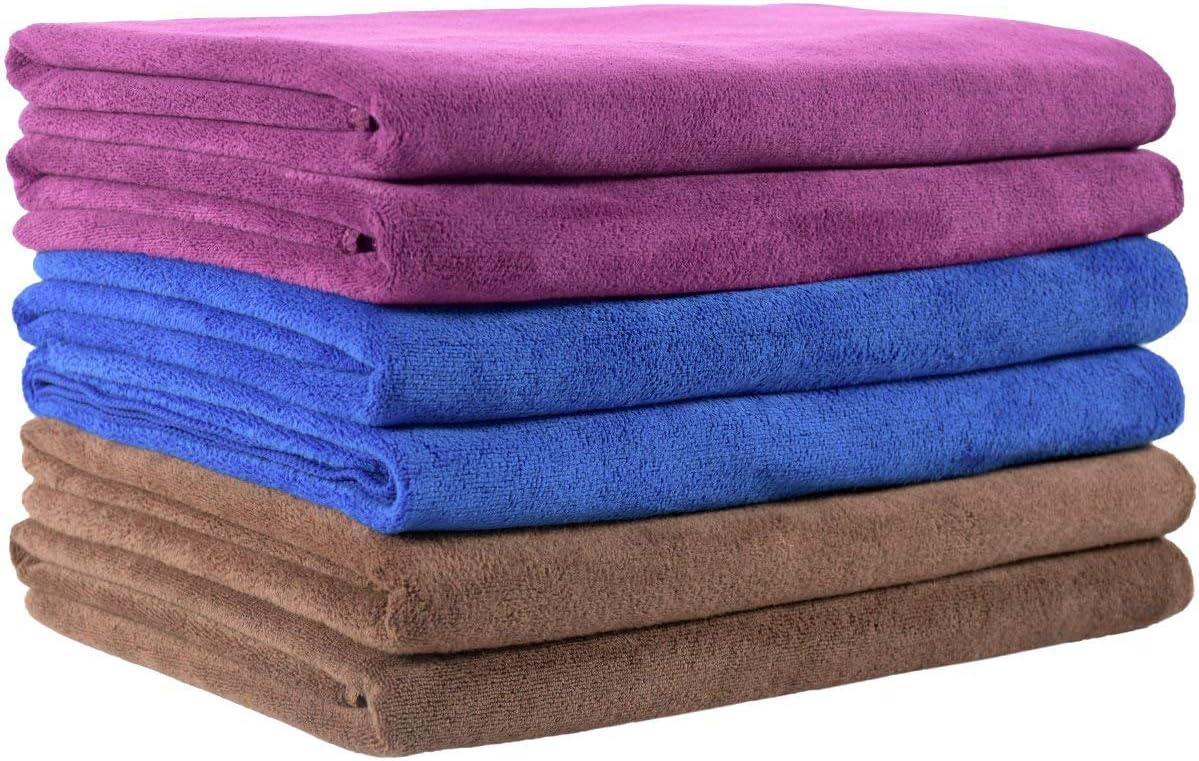 JML Microfiber Bath Towel Sets, 27" x 55" -Extra Absorbent, Fast Drying, Multipurpose for Swimming, Fitness, Sports, Yoga, 6 Pack-Grey: Home & Kitchen