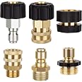 LEXRUSTI Pressure Washer Adapter Set, Quick Disconnect Kit, M22 Swivel to 3/8'' Quick Connect, 3/4" to Quick Release,5000PSI