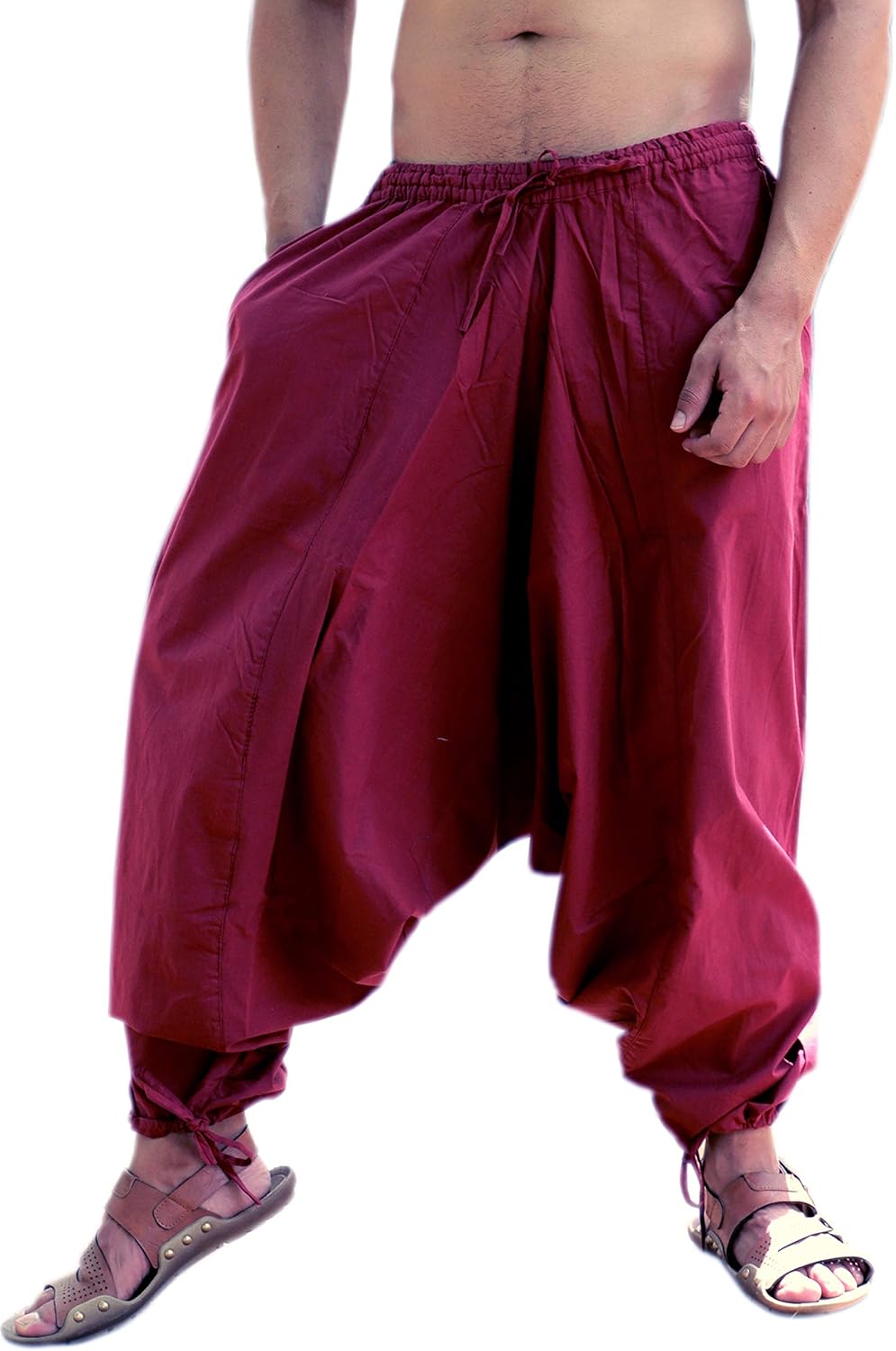 maroon yoga scrub pants for men