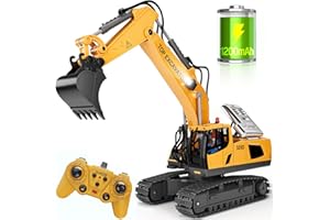 NOKA Remote Control Excavator Toys - 11CH RC Excavator Toys, RC Engineering Truck Toy with Rechargeable 2×1200mAh Battery, Me