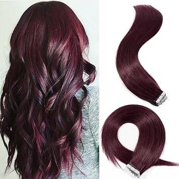 red extensions human hair
