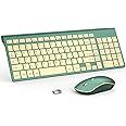 JOYACCESS Wireless Keyboard and Mouse Combo,2.4G Compact and Quiet Wireless Keyboard,Ergonomic and Portable Design for Computer, Windows,Desktop, PC, Laptop-Cangling Green