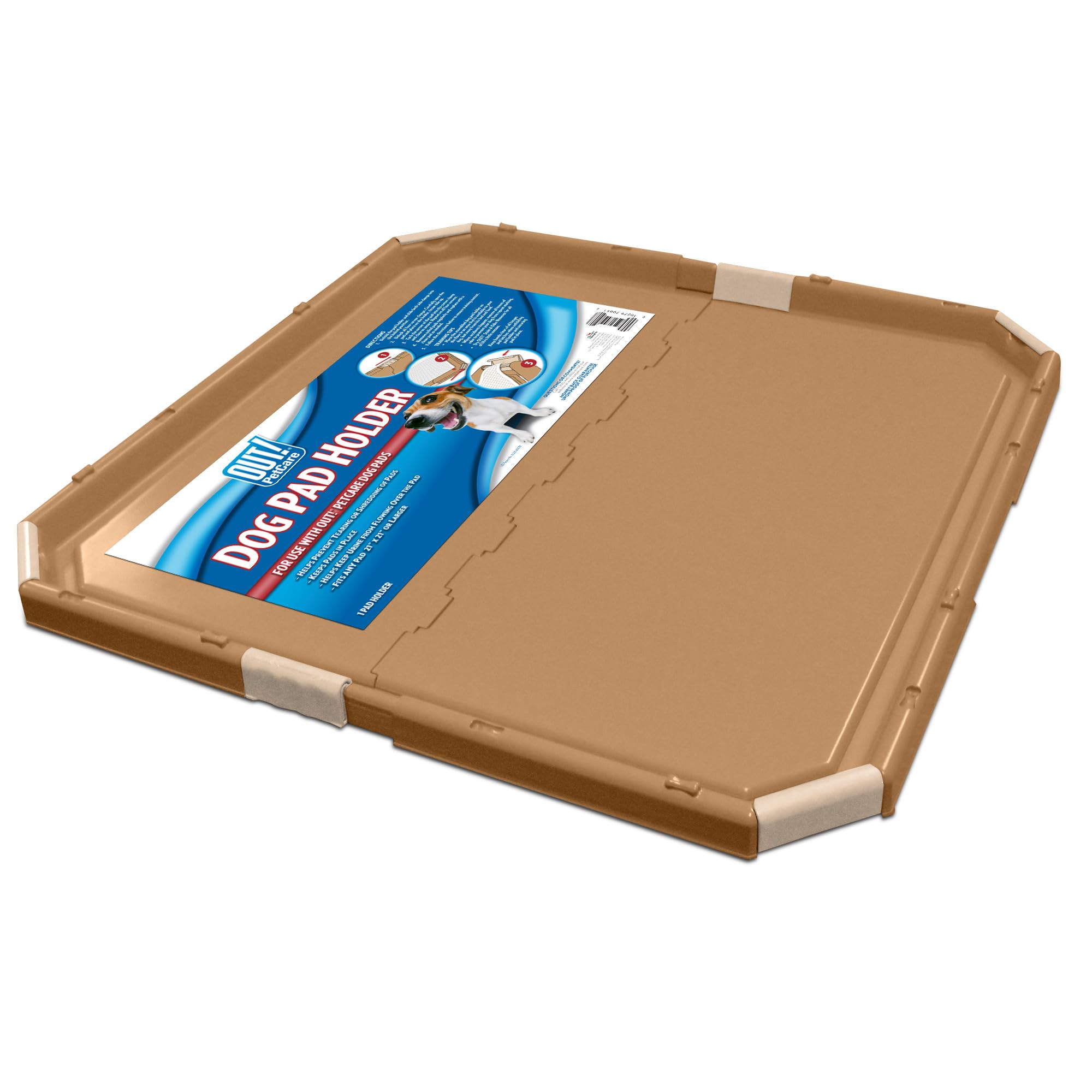 OUT! Dog Pad Holder | Portable Tray for Pet Training and Puppy Pads |Fits Pads 21 x 21 Inches or Smaller