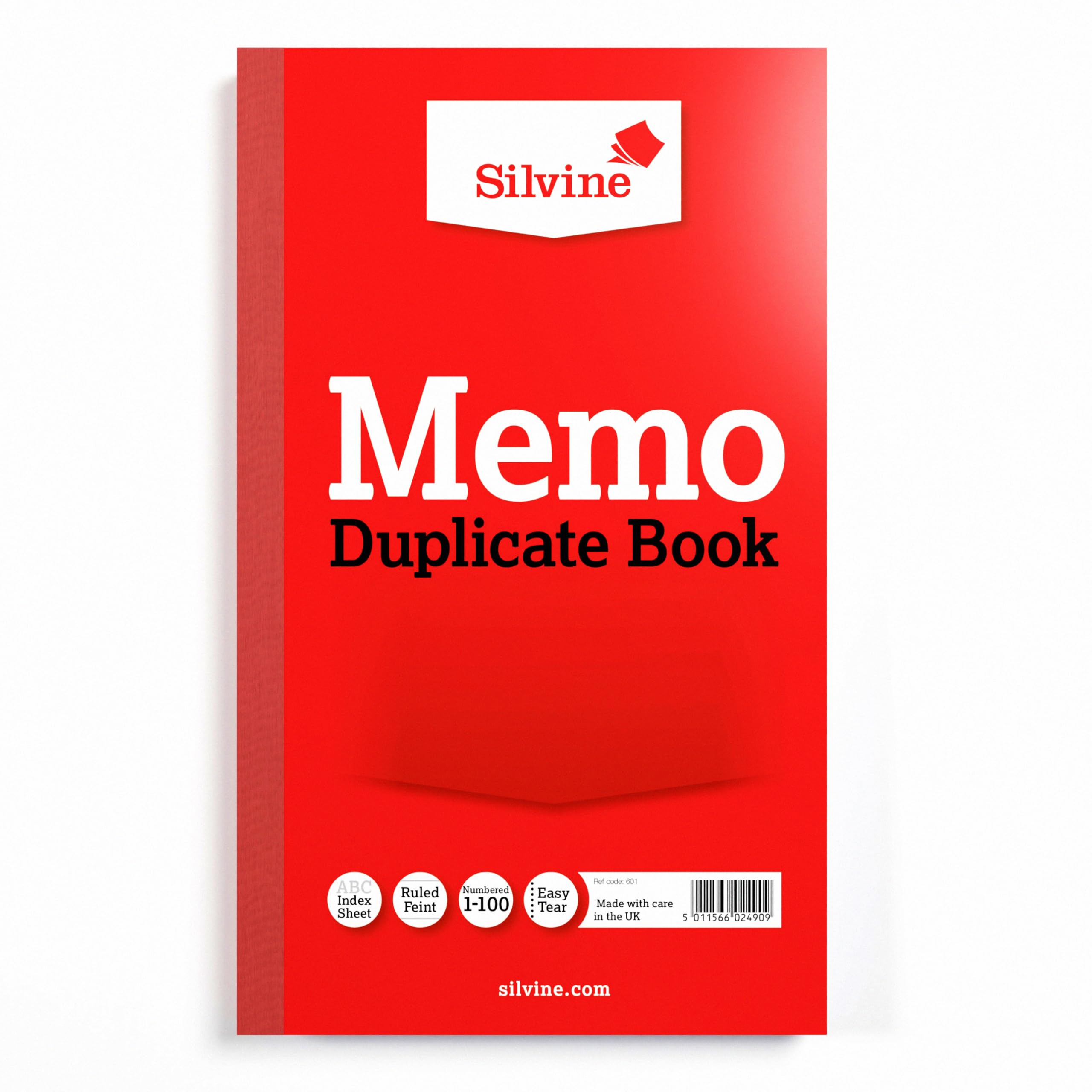 Silvine 8x5 Duplicate Memo Book - Numbered 1-100 with Index Sheet