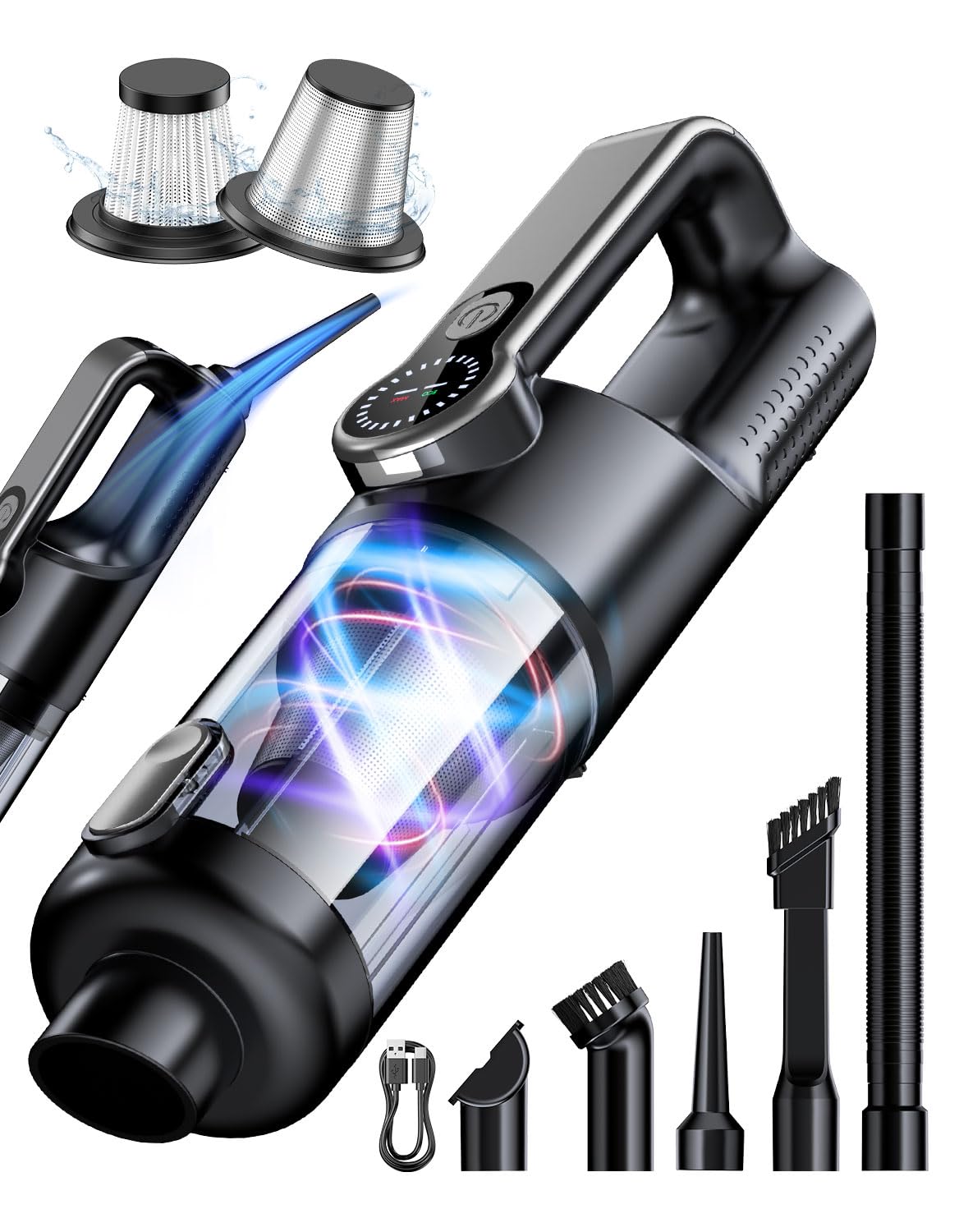 Photo 1 of Yedop Cordless Handheld Vacuum Cleaner, 2-in-1 Vacuum & Blower, 36000Pa Suction Brushless Motor, Car Vacuum with LED Light, Lightweight, Portable for Car, Home, Office and Outdoor Use