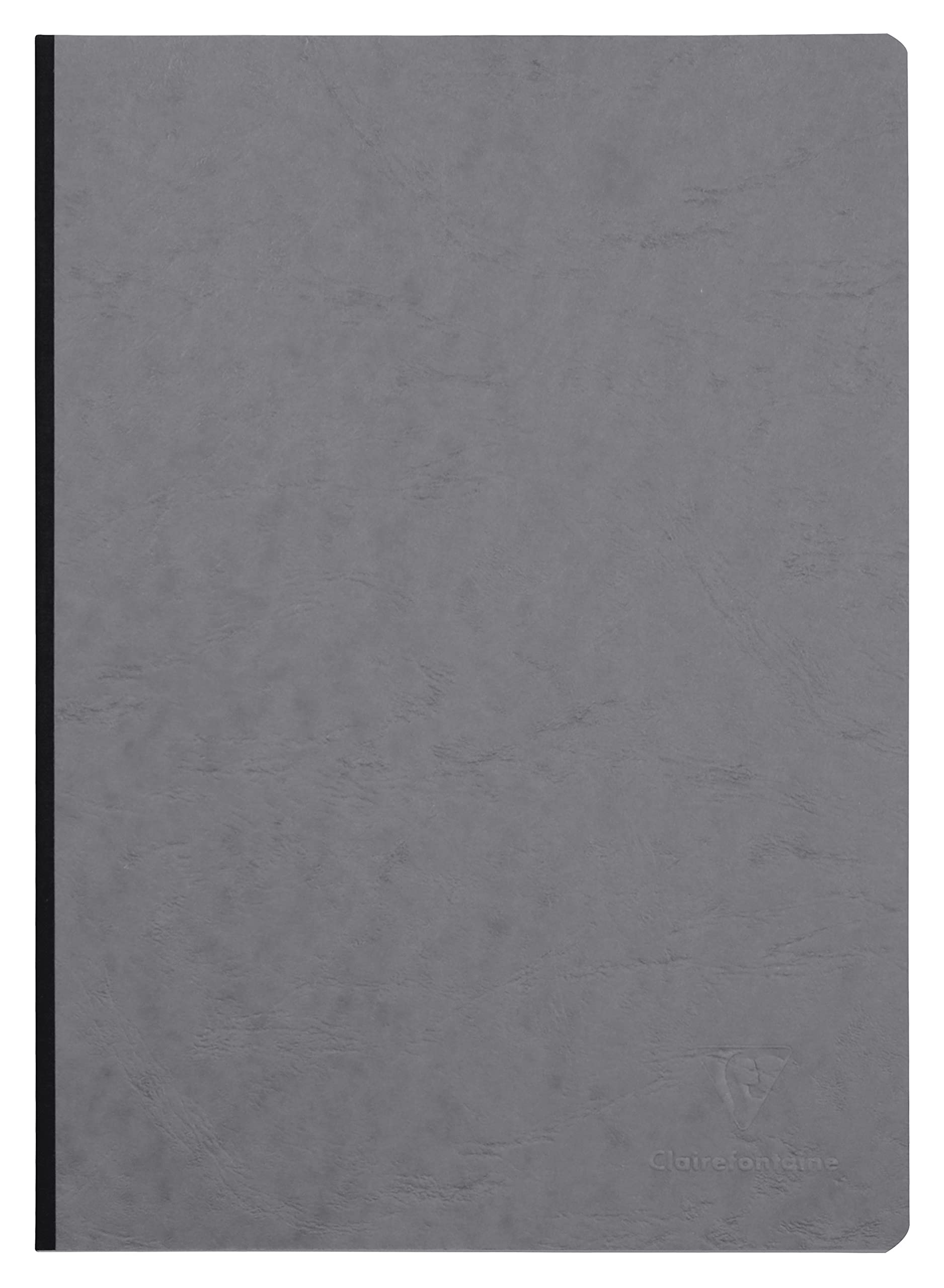 Clairefontaine 791425C Collection Age Bag - Grey Canvas Back Stitched Notebook - A4 21x29,7cm - 192 Small Square Pages - 90 g White Paper - Leather Card Cover