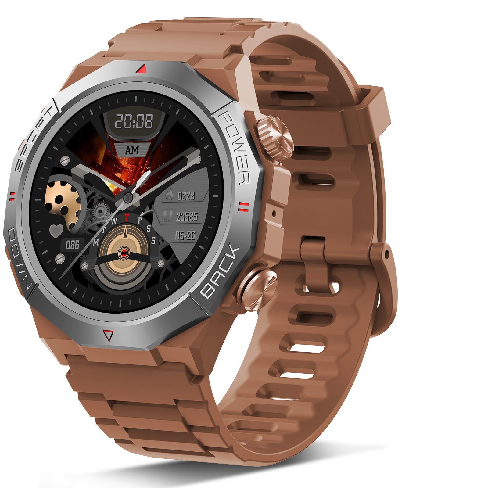 Military Smartwatch Men Women Smart Watch with Phone Function 1.39 Inch Touch Screen Heart Rate Monitor Sleep Monitor IP68 Waterproof Sports Watch 110+ Sports Modes Fitness Watch for iOS Android