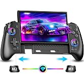 Wireless Switch Controller for Nintendo Switch, Switch OLED, Switch 2 Console, Rechargeable Pro Controller with LED Lighting, Turbo, Motion Control, Stretchable Switch Handheld Joypad, Ergonomic Grip