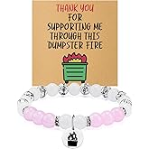 Thank You Gift Bracelets for Women Teacher Appreciation Gifts Bracelets for Women Friend Jewelry Thank You Cards & Stretch Bead Bracelets Gift for Coworker Boss Gifts Christmas Birthday Presents