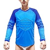 DRHOM Youth Boys Goalkeeper Soccer Jersey Kids Long Sleeve Soccer Uniform Padded Goalkeeper Shirt Tops