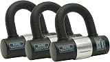 Burg-Wächter 100D Sold Secure Gold U Lock Trio Pack Keyed Alike Black