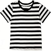 FechDitchly Kids Striped T-Shirt, Short Sleeve Tee Shirts, Boy Girls Summer Crewneck Tee 3-12 Years