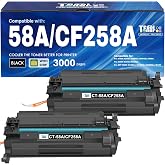 58A CF258A Toner Cartridge Black Compatible for HP M404n M404dn 2 Pack | Compatible for HP 58X CF258X Toner for M428fdw M404dw LaserJet Pro M404 MFP M428fdw M428fdn M428dw Printer Ink with Chip