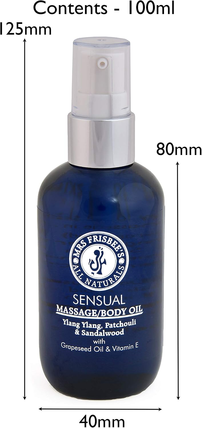 Sensual Aromatherapy Massage Oil/Body Oil with Ylang Ylang, Patchouli & Sandalwood Pure Essential Oils - Image 3