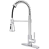 SOKA Chrome Kitchen Faucet Commercial with Pull Down Sprayer Kitchen Sink Faucet Single Handle Kitchen Faucet for Laundry Sin