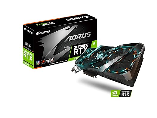 Gigabyte AORUS GeForce RTX 2080 Ti 11G Graphics Card, 3X Stacked Windforce Fans, 11GB 352-bit GDDR6, GV-N208TAORUS-11GC Video Card Graphics Cards