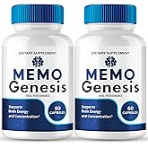 Memo Genesis Capsule, Official Memo Genesis Reviews, Brain & Memory Supplement Pills, Advanced Formula Nootropic Pills Brain Health Support & Cognitive Health, MemoGenesis Capsules (2 Pack)