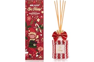 Airkeep Reed Diffuser Set 3.38 fl oz, Christmas Spice Scented Diffuser with Sticks, Home Fragrance Christmas Decor & Gift Set for Living Room, Bedroom, or Office