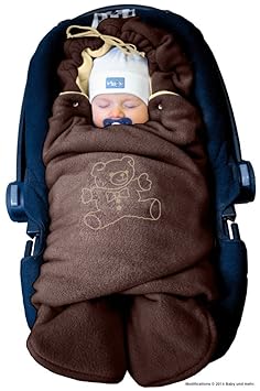 ByBUM - Baby Winter-Einschlagdecke 'Das Original mit dem Bären', Universal für Babyschale, Autositz, z.B. für Maxi-Cosi, Röme