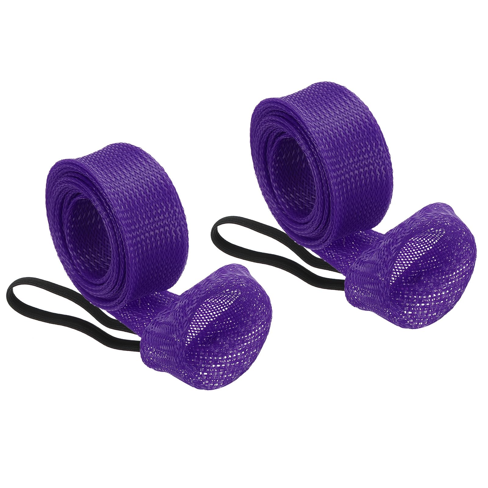 PATIKIL 67 Inch Rod Sock, 2 Pcs Fishing Rod Sleeve Cover Braided Mesh Pole Protector Gloves Fishing Tools Pointed End for Spinning Fishing Rod Fly Rod Ice Rod Casting Rod, Purple