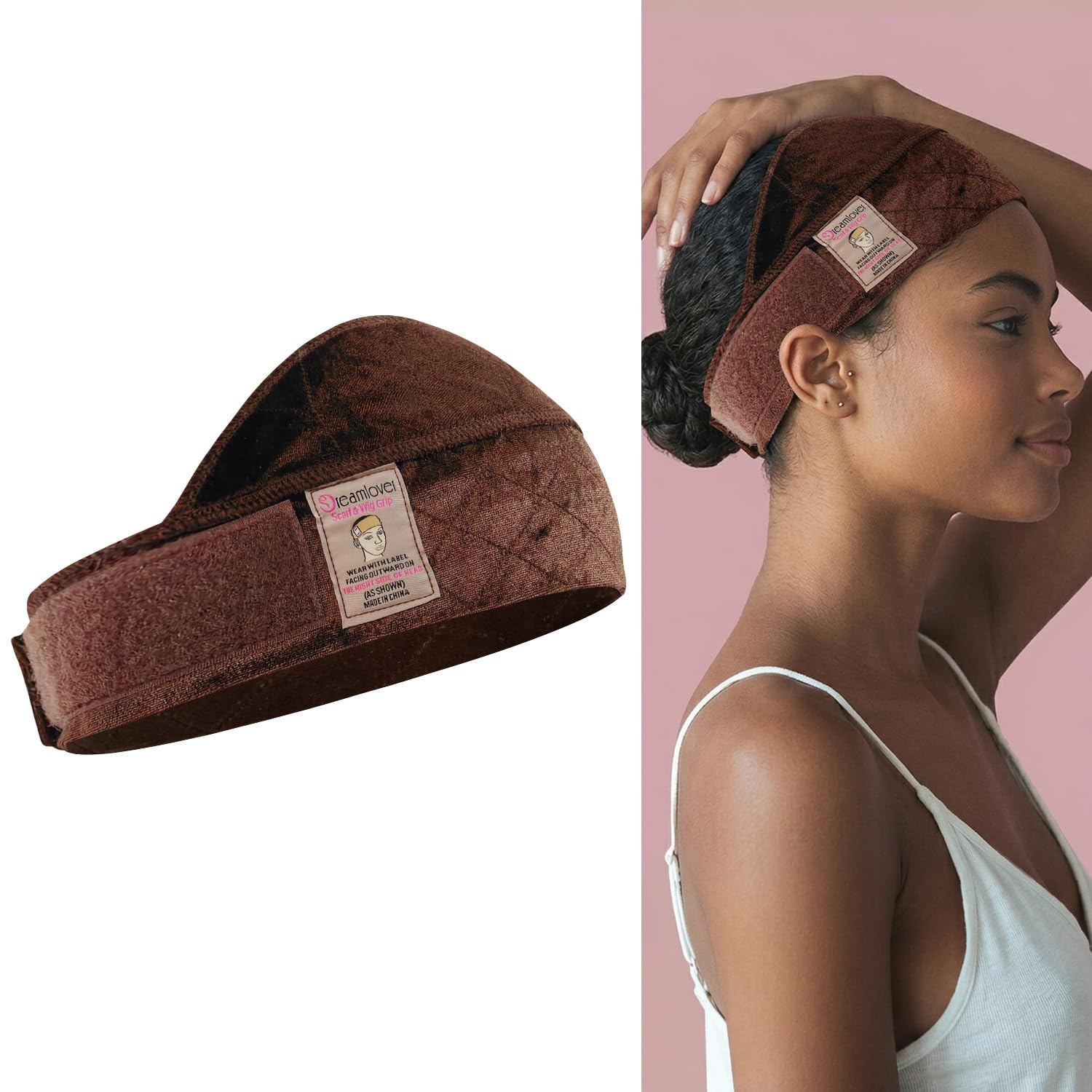 Dreamlover Elastic Wig Grip Headband to Hold Wig in Places, Non Slip Headband, Dark Brown — image 1