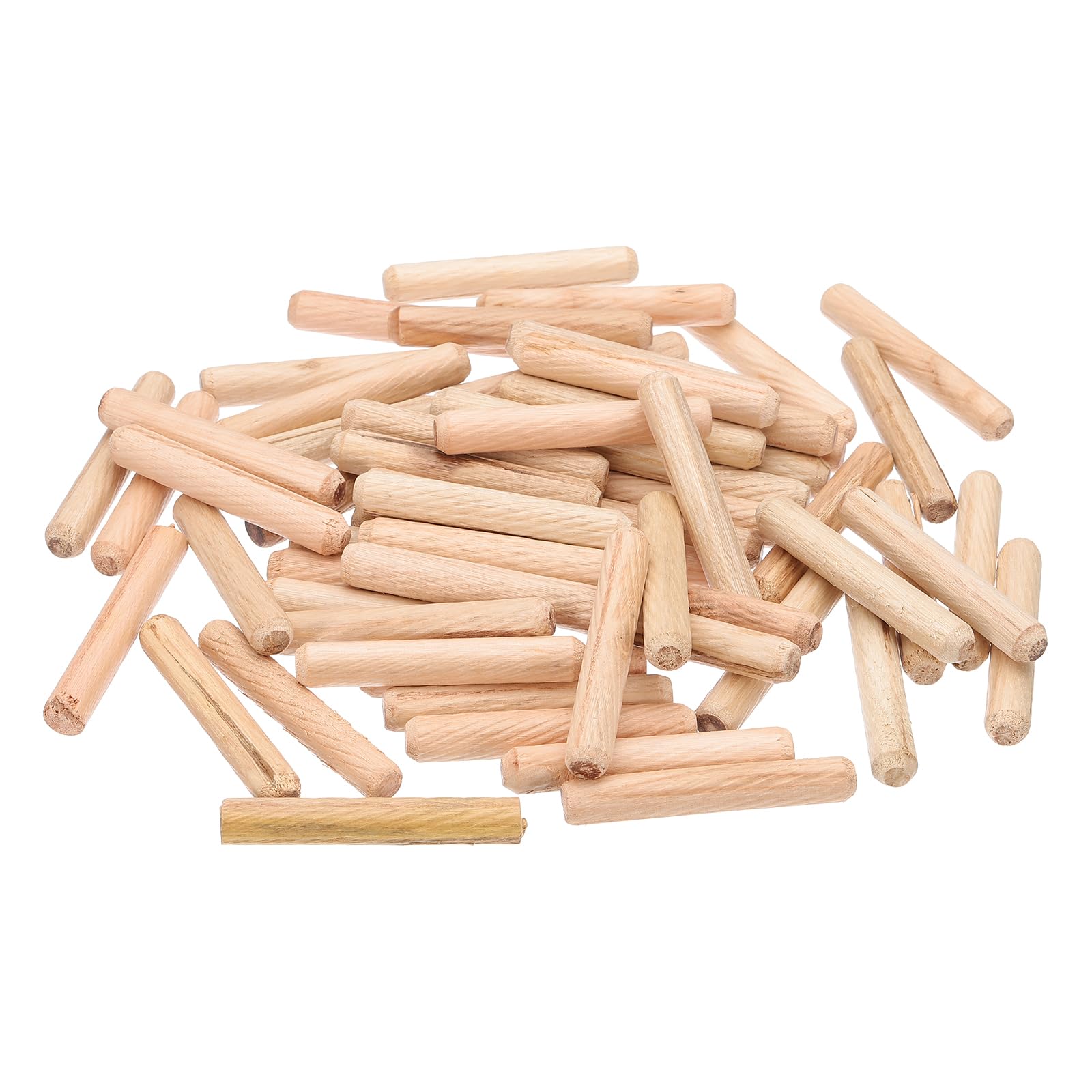 PATIKIL 1/3 Wooden Dowel Pins, 144 Pcs M8x50mm Wood Dowel Pins Hardwood Pegs Fluted Groove Easy Insertion for Crafts Furniture Door Art