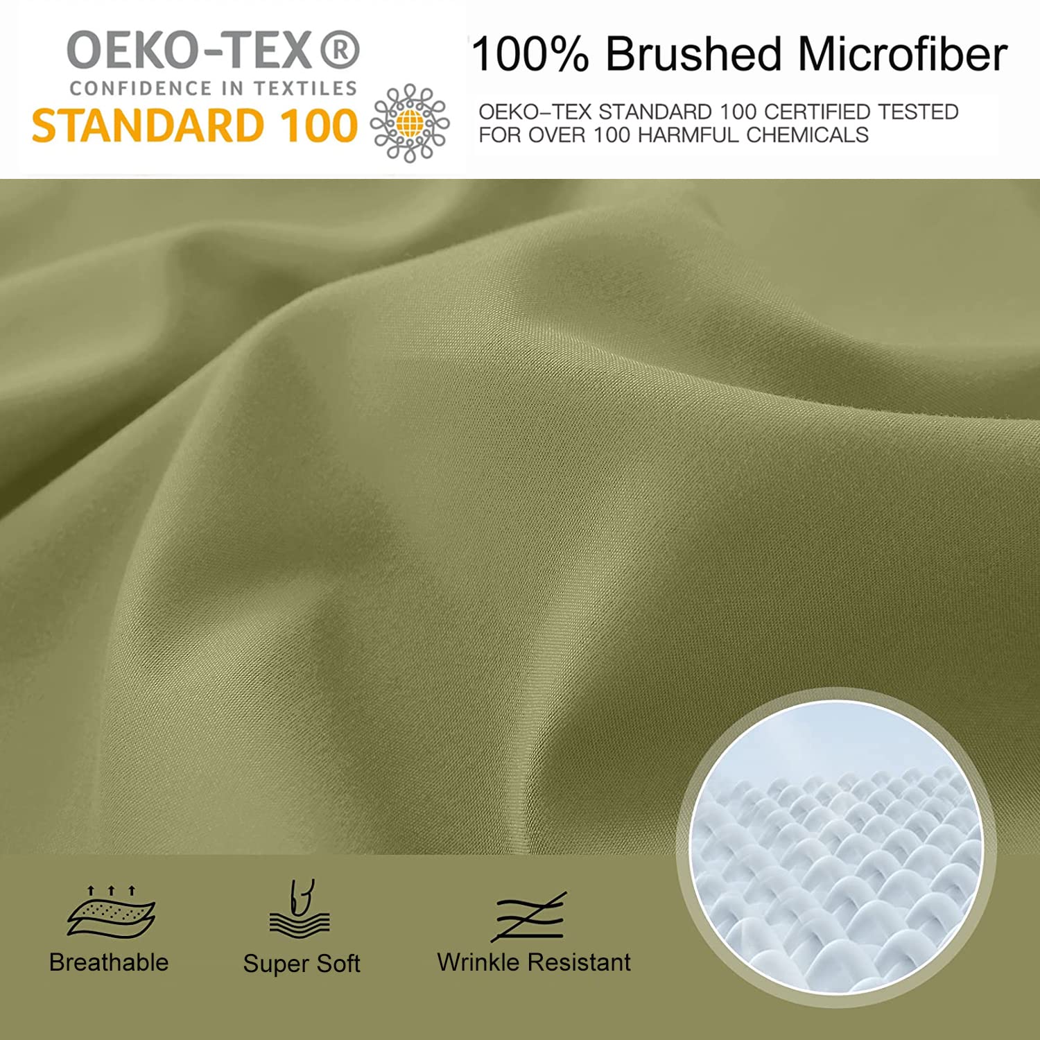 YIYEA Queen Fitted Sheet with Pillowcase, Premium