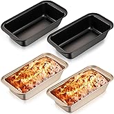 Patelai 4 Pieces Bread Pan Loaf Pan for Baking Bread 8.5 x 4.5 Inch Nonstick Carbon Steel Tin Rectangle Bakeware for Home Kitchen Cake Pies Baking Tray