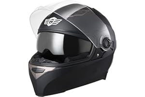 AHR Motorcycle Full Face Helmet Dual Visor Street Bike Lightweight DOT Approved Helmet Snowmobile Touring Sports for Adult Run-F