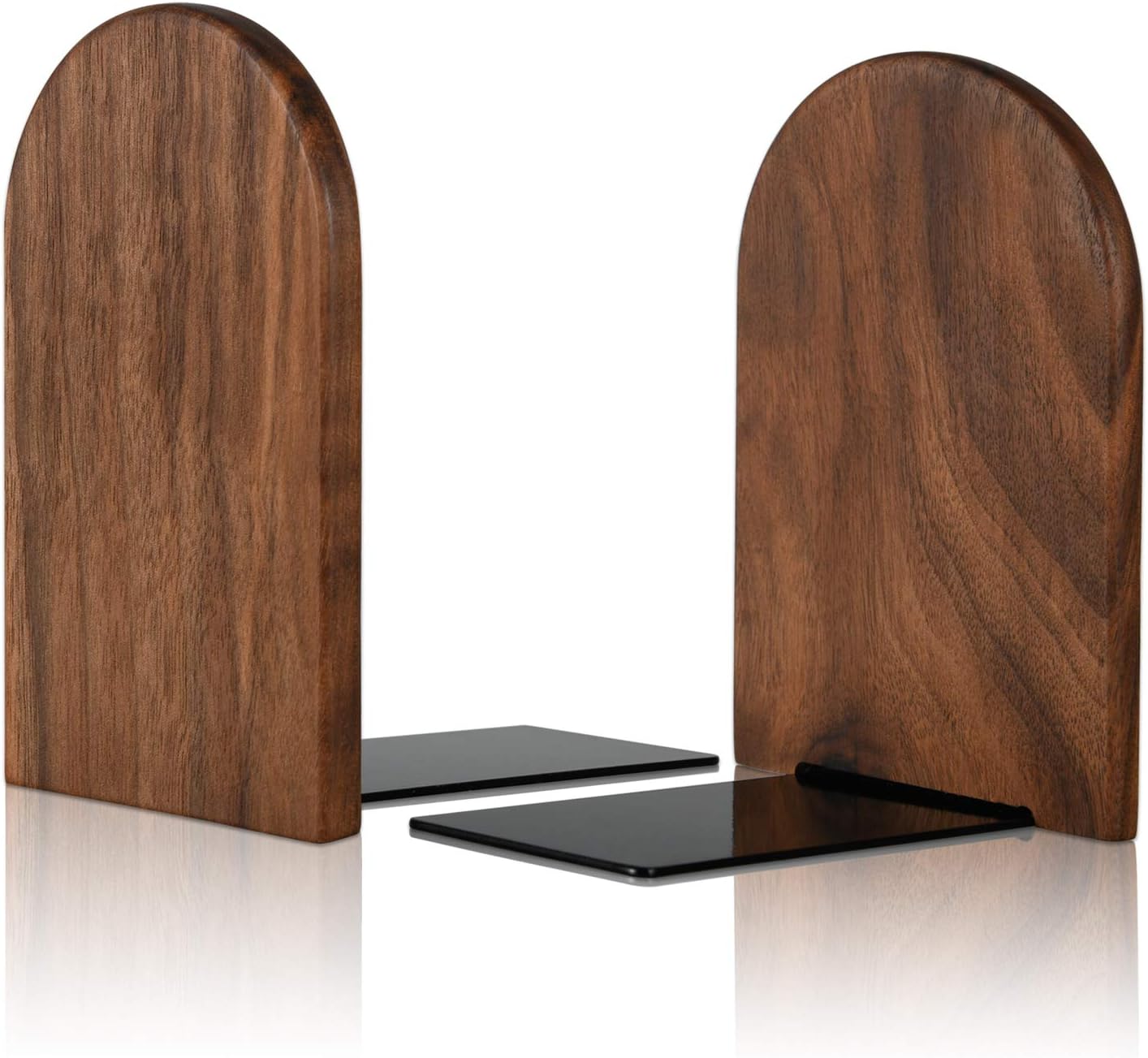 Book End Wood BookEnds Heavy Duty Book Stand (Walnut Wooden