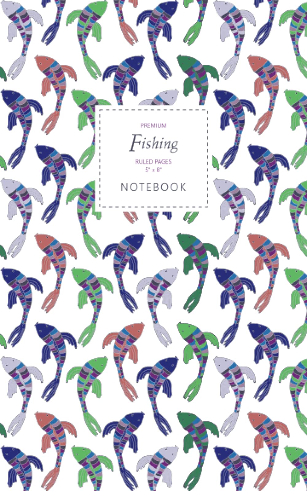 Fishing Notebook - Ruled Pages - 5x8 - Premium: (Winter White Edition) Fun notebook 96 ruled/lined pages (5x8 inches / 12.7x20.3cm / Junior Legal Pad / Nearly A5)