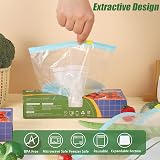 Hemiks 50 Pcs 1L Reusable Zip Lock Freezer Bags with Expandable Bottom view 3