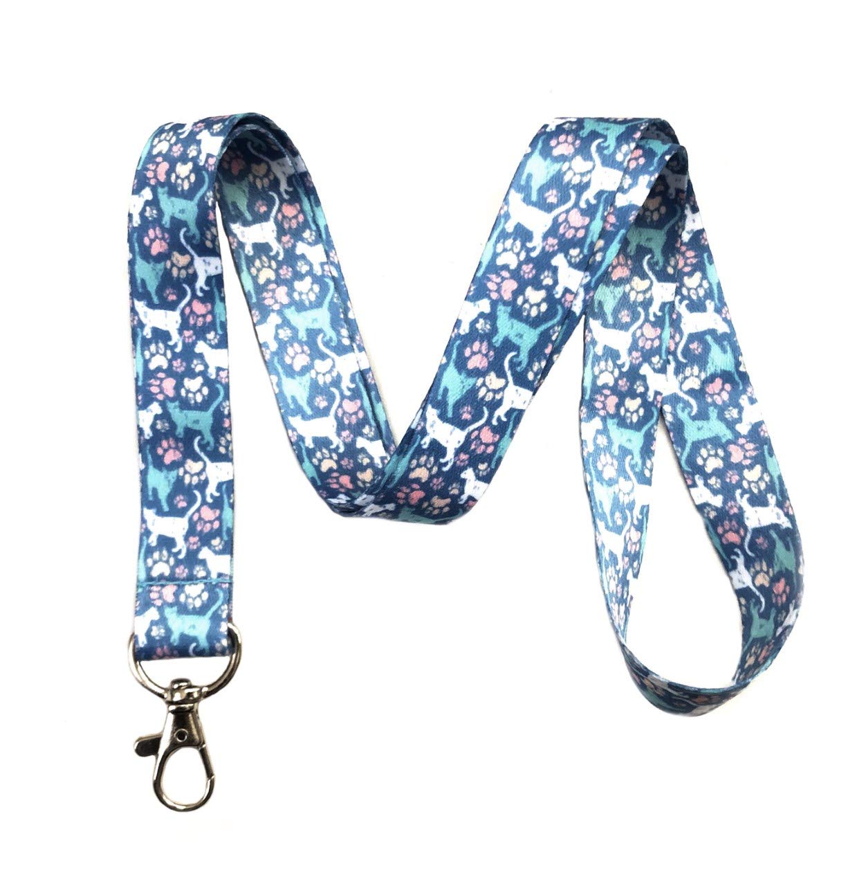 Cat Themed Lanyard Key Chain Id Badge Holder (Colorful Cats)