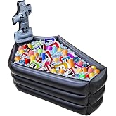 TURNMEON Halloween Inflatable Coffin Cooler, 100+ Cans Tombstone Party Bar | 2-in-1 inflatable drink cooler & Halloween decor: thick PVC ice bar keeps 100+ cans cold for hours at indoor outdoor parties