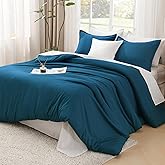 Litanika Teal Comforter King Size, 3 Pieces Turquoise Lightweight Solid Bedding Comforter Set, All Season Fluffy Bed Set (104x90In Comforter & 2 Pillowcases)