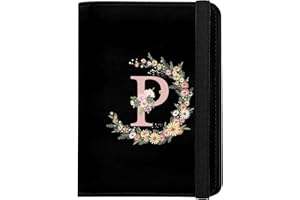 GABraden Cute Passport Holder and Holder Combo Passport Cover with RFID Blocking Women Men Compatible Wallet Credit Card Protector (Black-P)