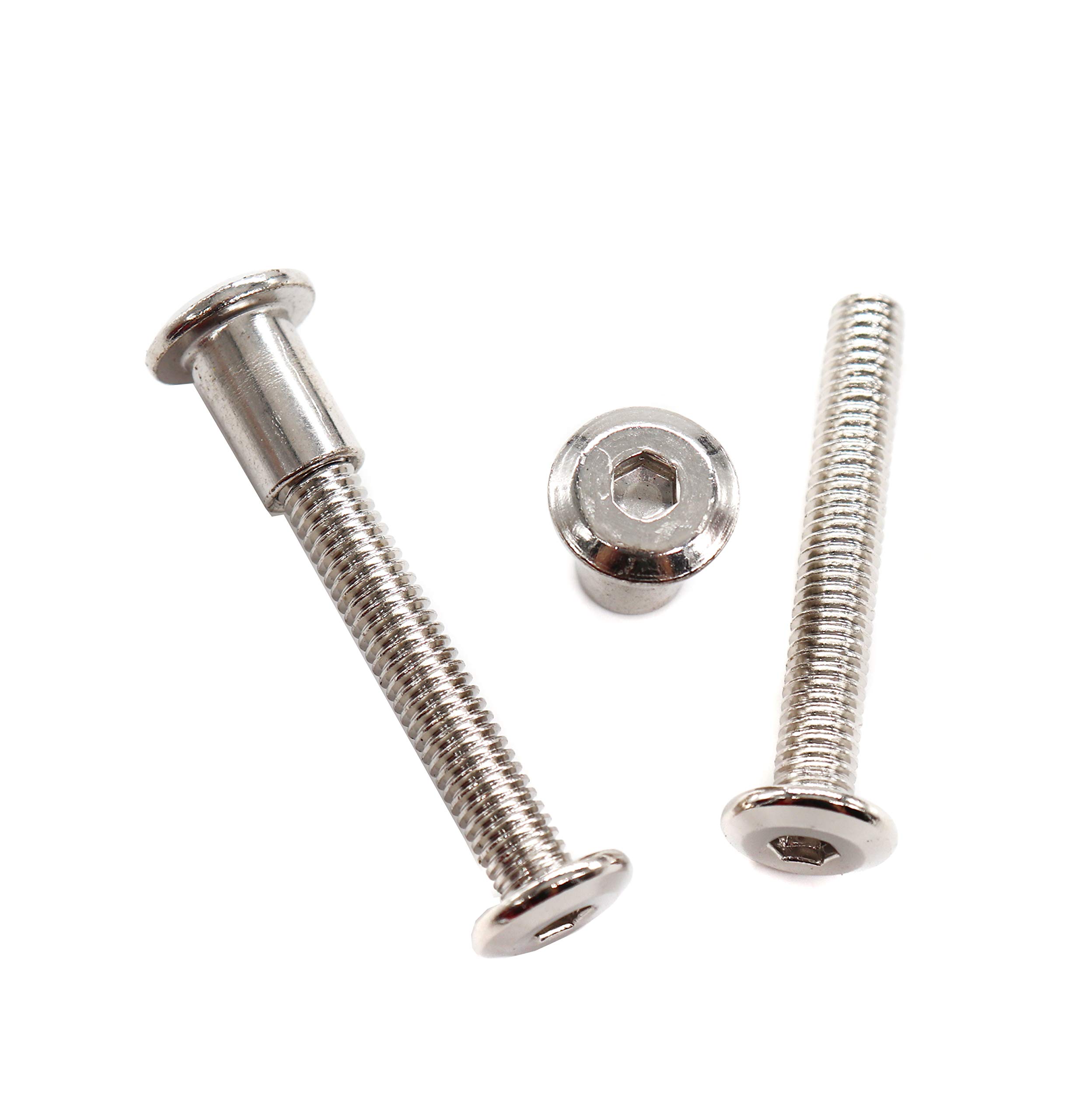 binifiMux 10-Pack M6 40mm Rivet Countersunk Socket Cap Screws Barrel Nuts for Furniture