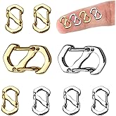 RUIFUU 8Pcs Double Opening Necklace Shortener Lobster Clasp,Silver and Gold Chain Bracelet Shortener Connector Stainless Steel Closures for Jewelry Making
