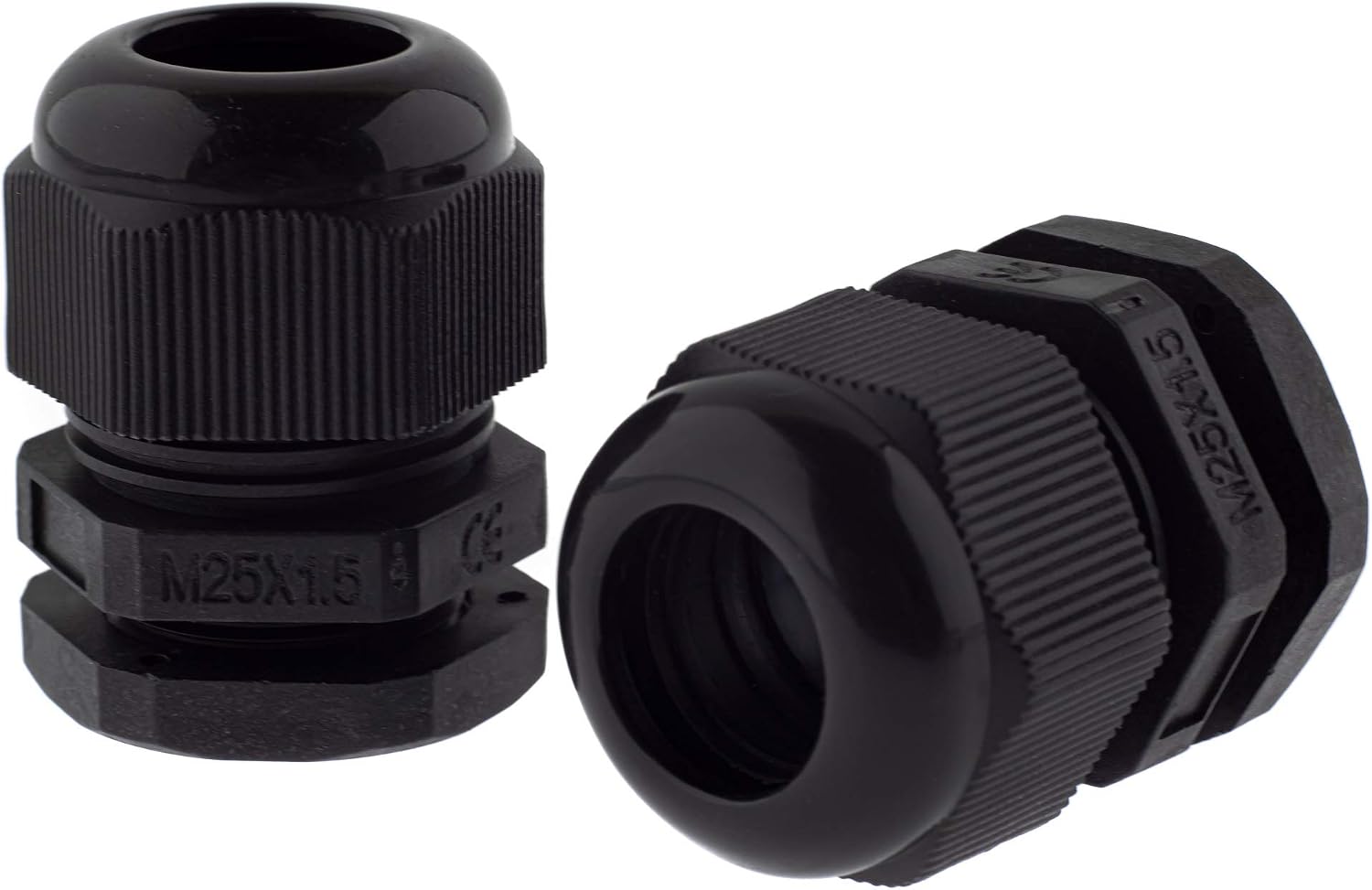 SeKi 10 x Cable Glands M25 9-17 mm, Waterproof IP67 Metric Cable Gland, Black (RAL9005), Suitable for PG16