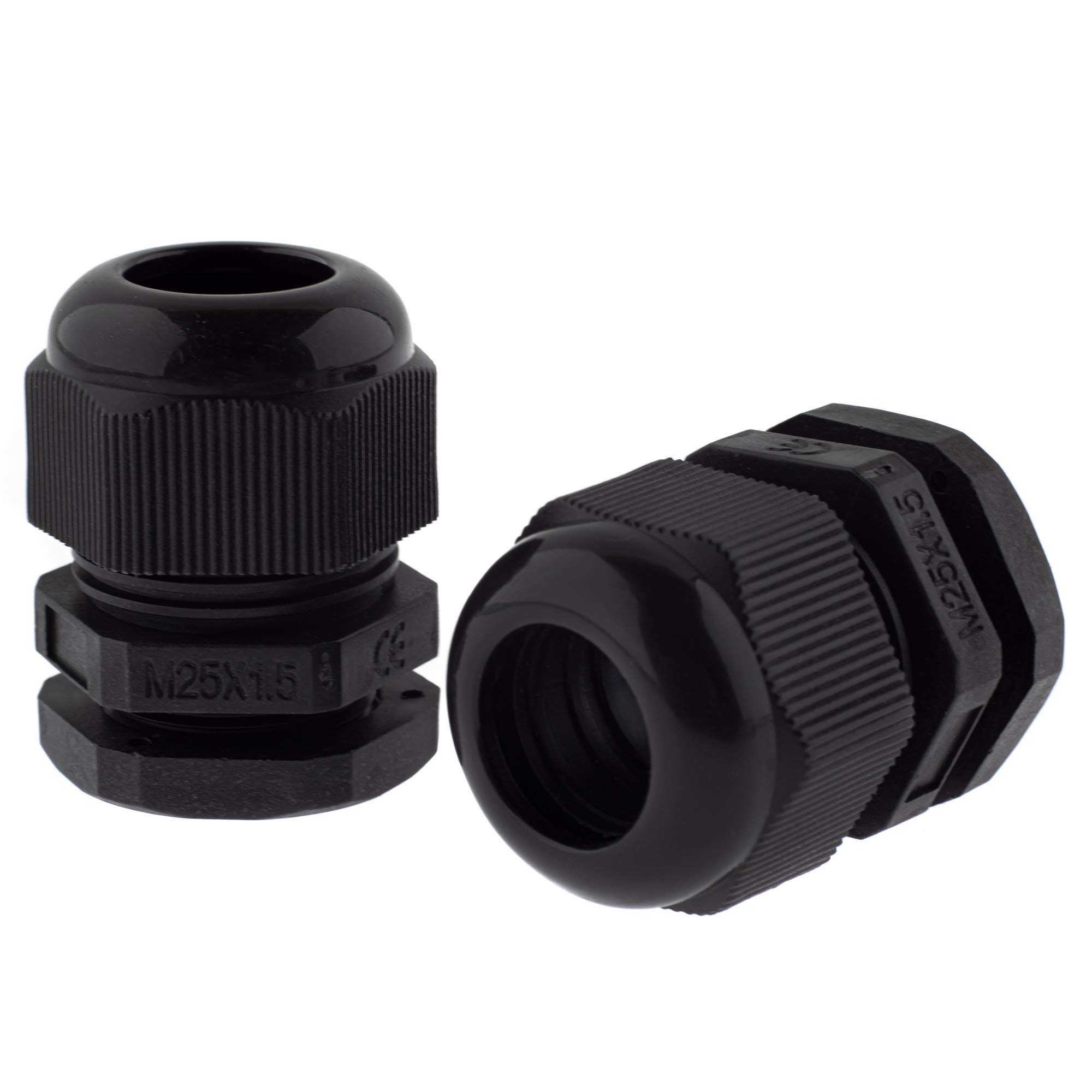 SeKi 10 x Cable Glands M25 9-17 mm, Waterproof IP67 Metric Cable Gland, Black (RAL9005), Suitable for PG16