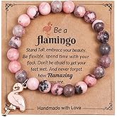 COLORFUL BLING Healing Crystal Beaded Stretch Bracelet Never Forget How Flamazing You are Flamingo Bracelet Gifts Natural Stone Inspirational Bracelet for Women