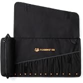 Foxrino Wrench Roll, Wrench Roll Up Pouch, 12-Pocket Heavy Duty Canvas Wrench Organizer Bag for Metric Combination Wrenches, Portable Tool Roll Bag, Gifts for Men for Fathers Day(Black, 12+1 Metric)