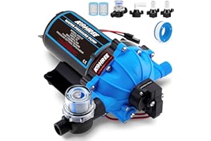 2026 Upgraded Kohree RV Fresh Water Pump 7.5 GPM 70 PSI, 12V DC Water Pump, Self-Priming, Five Chamber Diaphragm Water Pump w